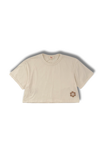 Relaxed Boxy Short Crop Tee Natural