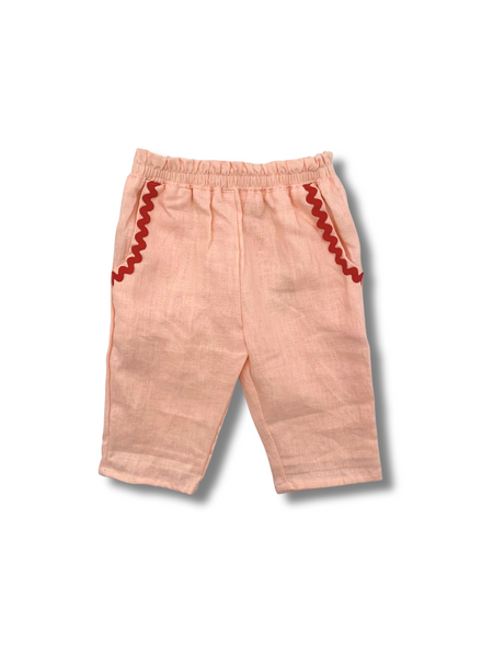 Saint-Tropez Pure Linen Slacks- Gelato Pink