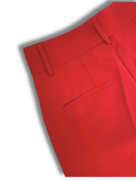 Solid Wide Leg Pants - Red