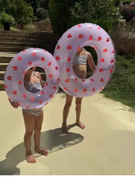 Swim Essentials Inflatable 55cm Swim Ring - Sweet Hearts Transparent