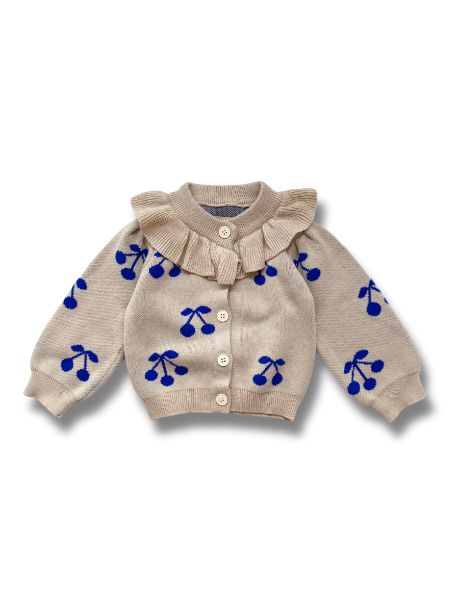 Blue Cherries Knit Cardigan