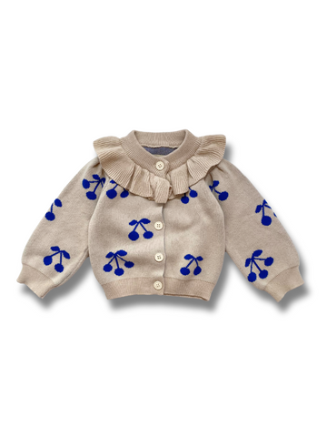 Blue Cherries Knit Cardigan