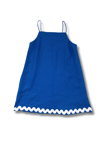 Saint Tropez Linen Slip Dress - Cobalt Blue