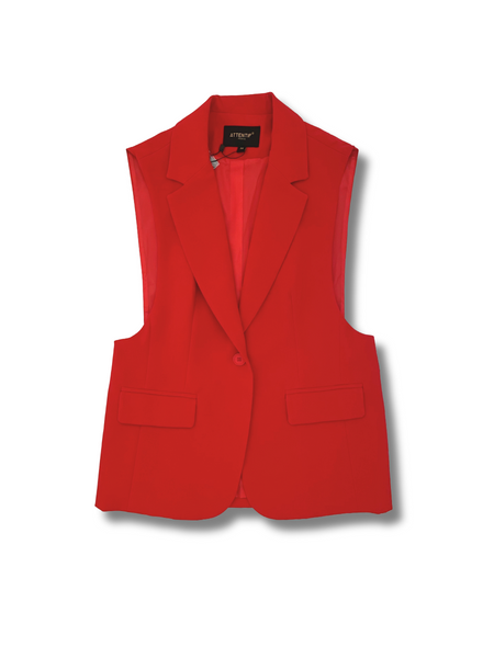 High Waisted Cigarette Pants - Red