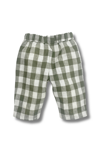 Baby Gingham Slacks Forest Green