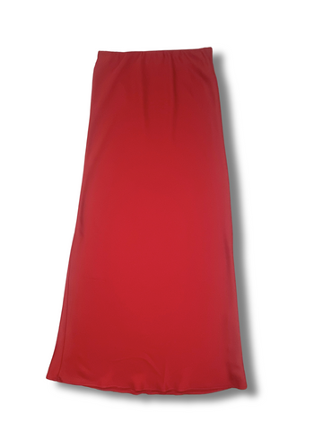 Midi Satin Skirt Red