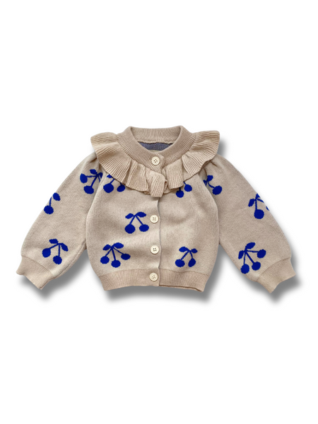 Blue Cherries Long Sleeve Bodysuit