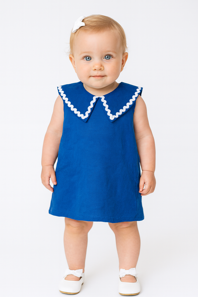 Saint-Tropez Linen Dress - Royal Blue