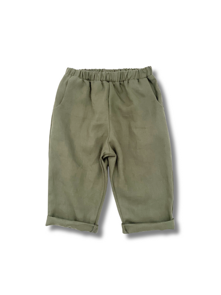 Olive Linen Pants