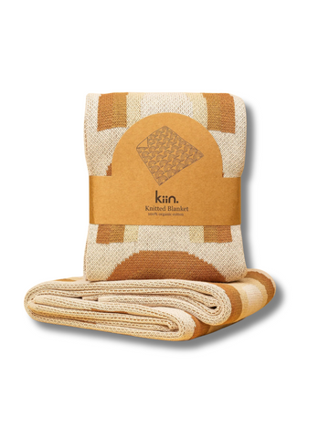 Organic Cotton Knitted Blanket - Rainbow