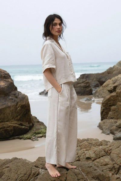 Rika Linen Pants - Chalk