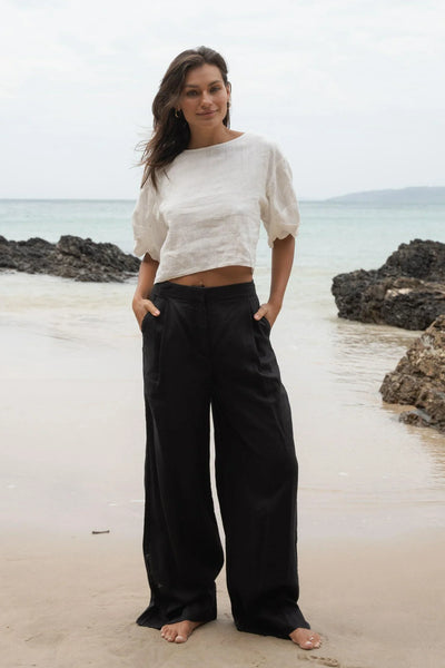 Oli Linen Pants - Black