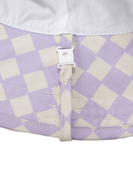 Lavender Checks Broad Brim Bucket Hat