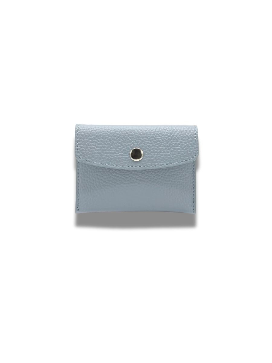 Gia Leather Coin & Card Purse - Powder Blue