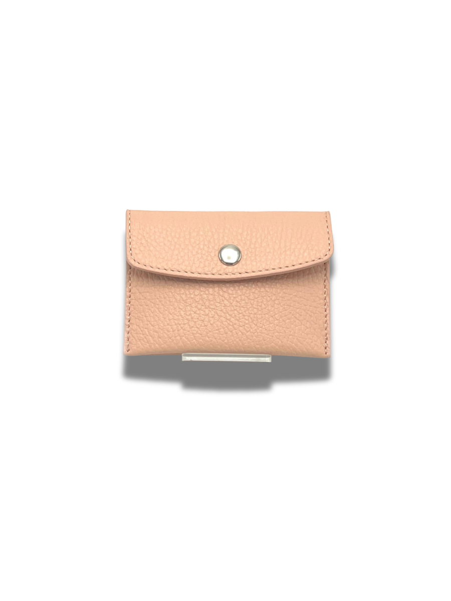 Gia Leather Coin & Card Purse - Light Pink