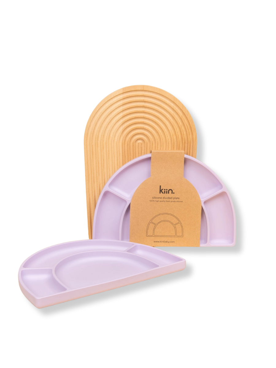 Silicone Divided Plate Lilac