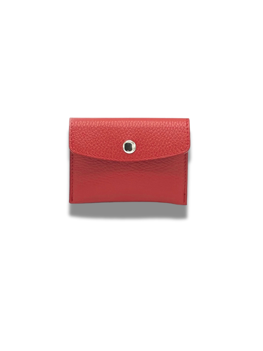 Gia Leather Coin & Card Purse - Red