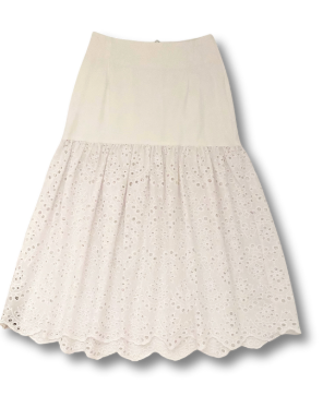 Broderie Belle Yoke Midi Skirt