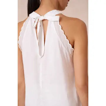 Bow Detail Sleeveless Top – Snow