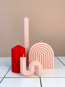 Pointy Pillar Candle Red