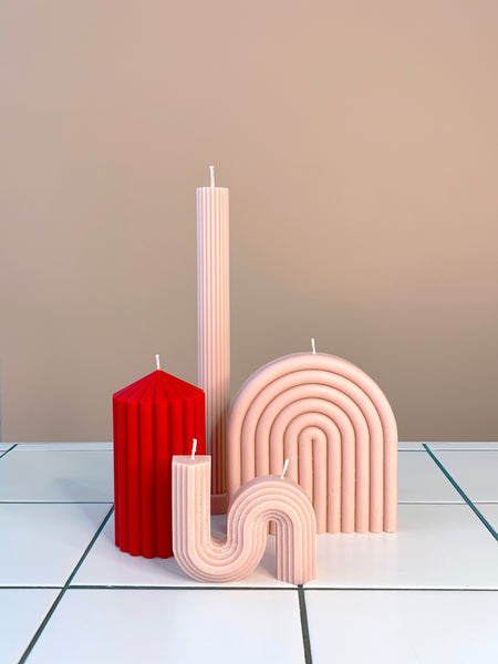 S Shape Candle Pink
