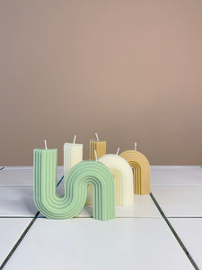 S Shape Candle Green