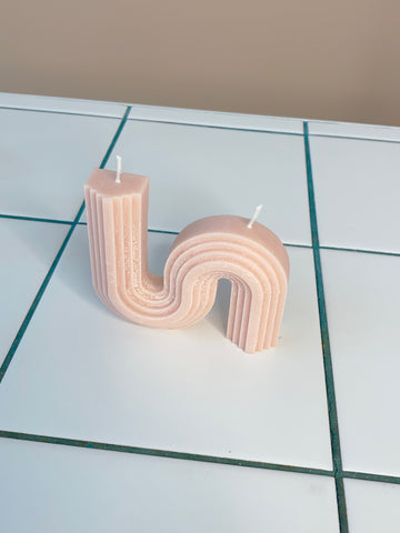 S Shape Candle Pink